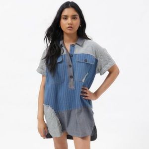 BDG Heath Patchwork Denim Mini Dress size Large